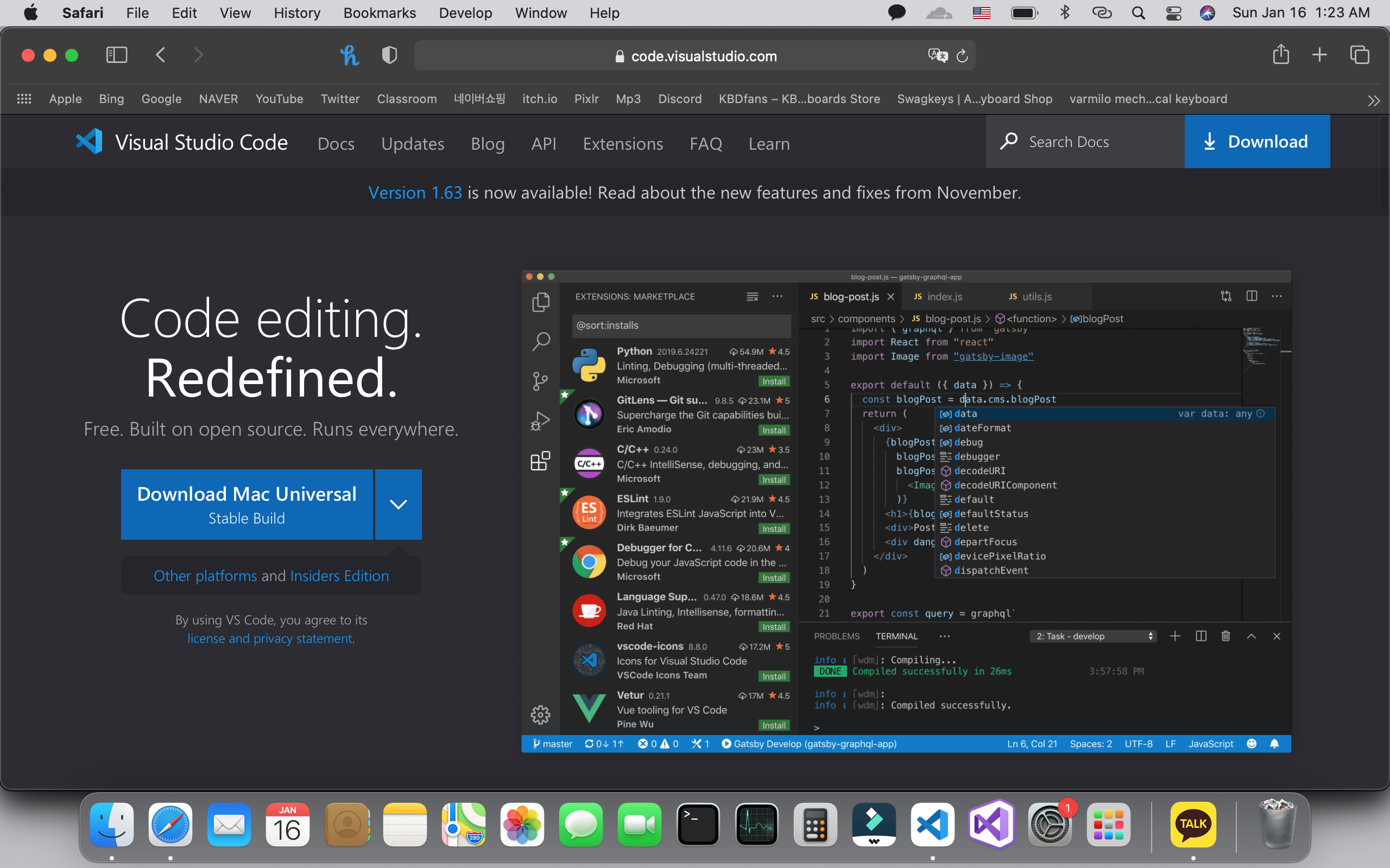 Visual Studio Code download page from the original tutorial
