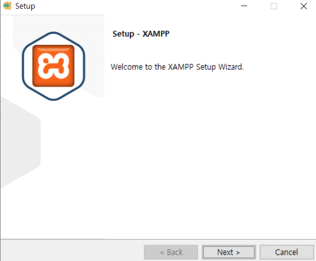 XAMPP setup welcome screen